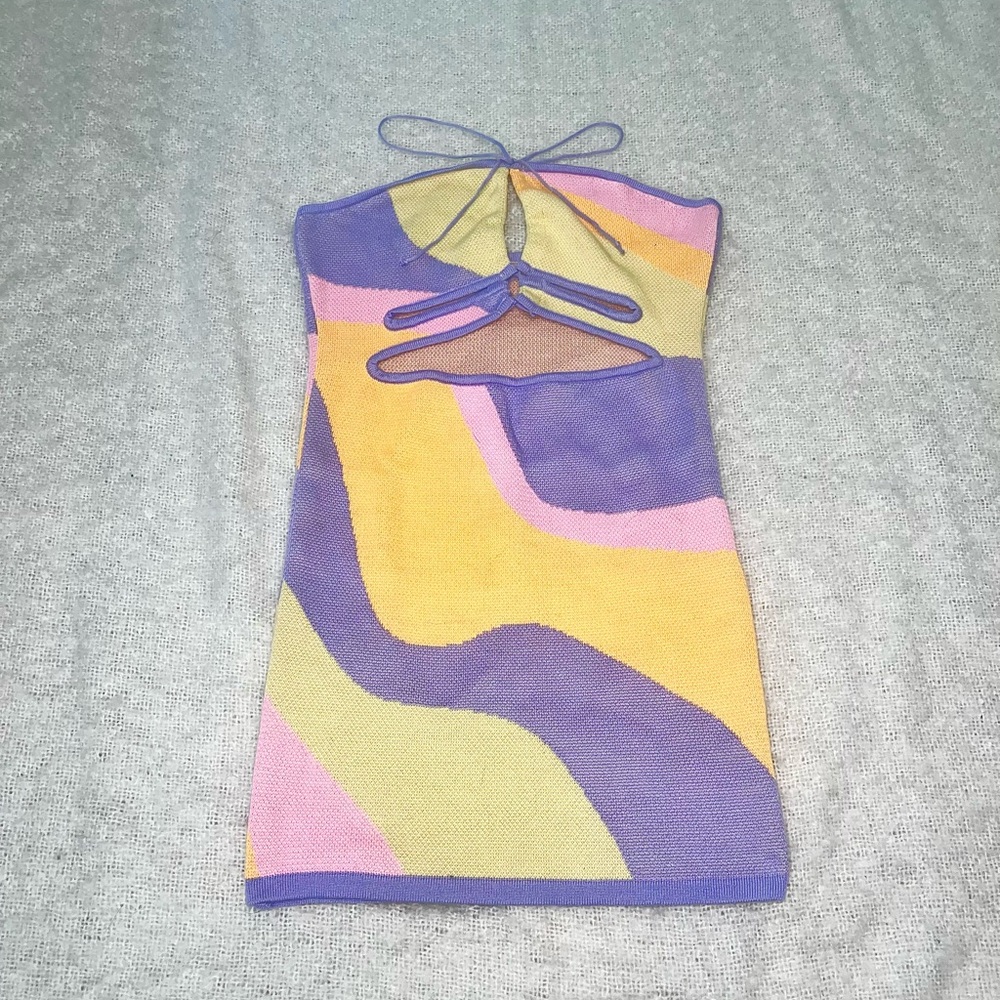 ABSTRACT CUT OUT MINI DRESS